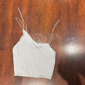 Zara White Double-Spaghetti Strap Cropped Cami